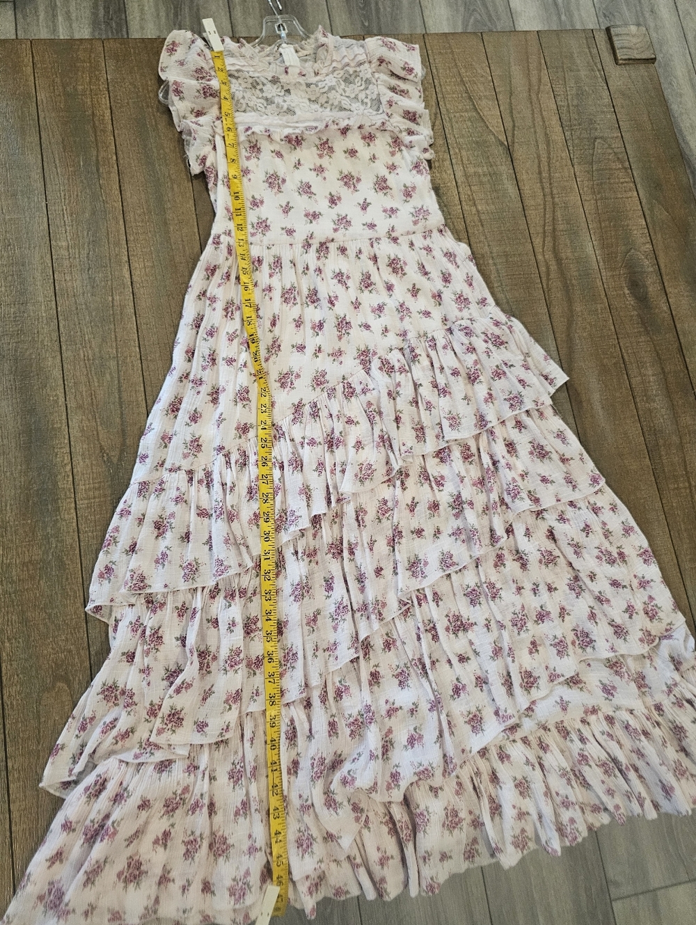 Joyfolie Lace-Trim Cream Dress